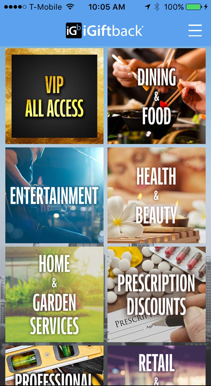 iGiftback App Screen